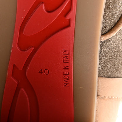 Christian Louboutin Suede Calfskin Macademia 100 Biker Platform Boots 40 Silex 6 of 14