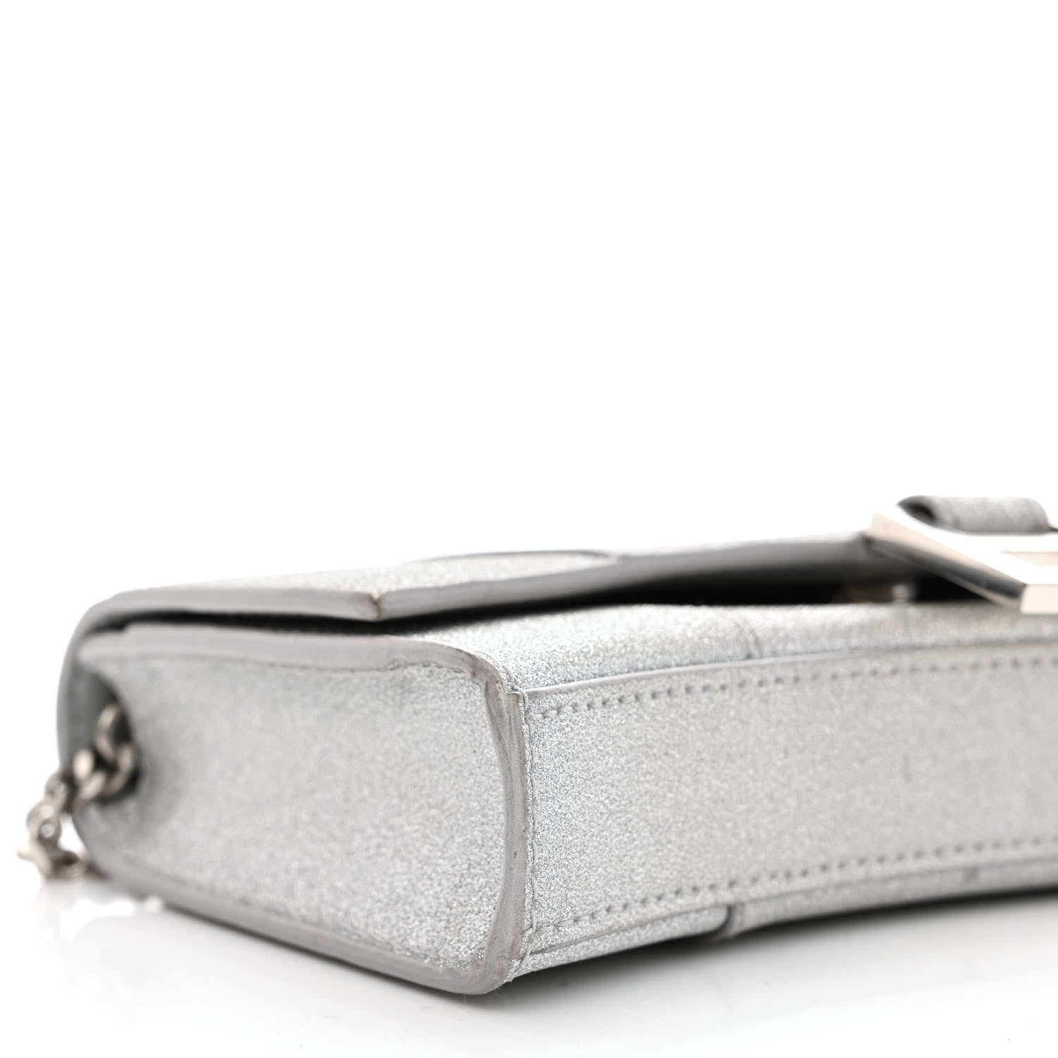 Balenciaga Sparkling Fabric XS Hourglass Wallet On Chain Silver 8 of 9