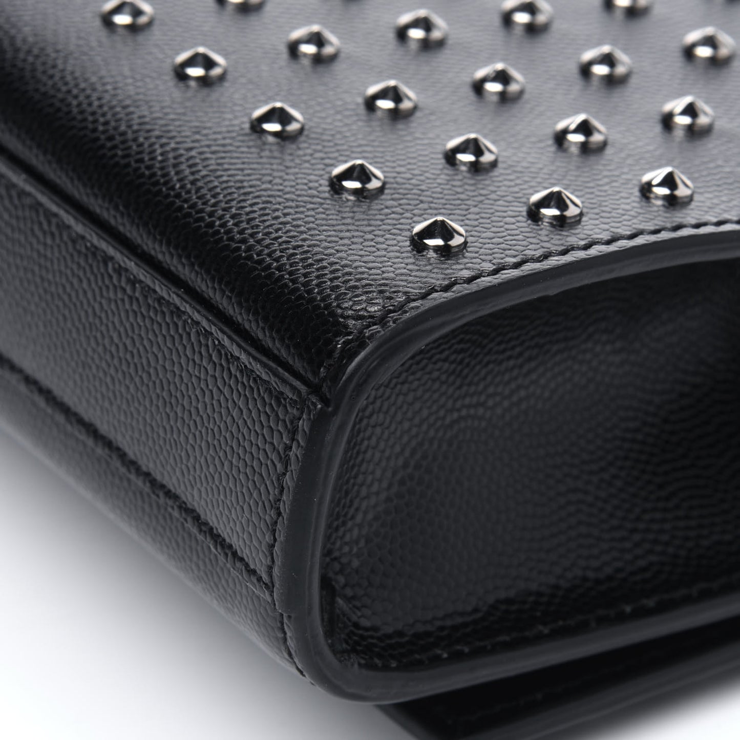 Grain De Poudre Classic Monogram Studded Clutch Black