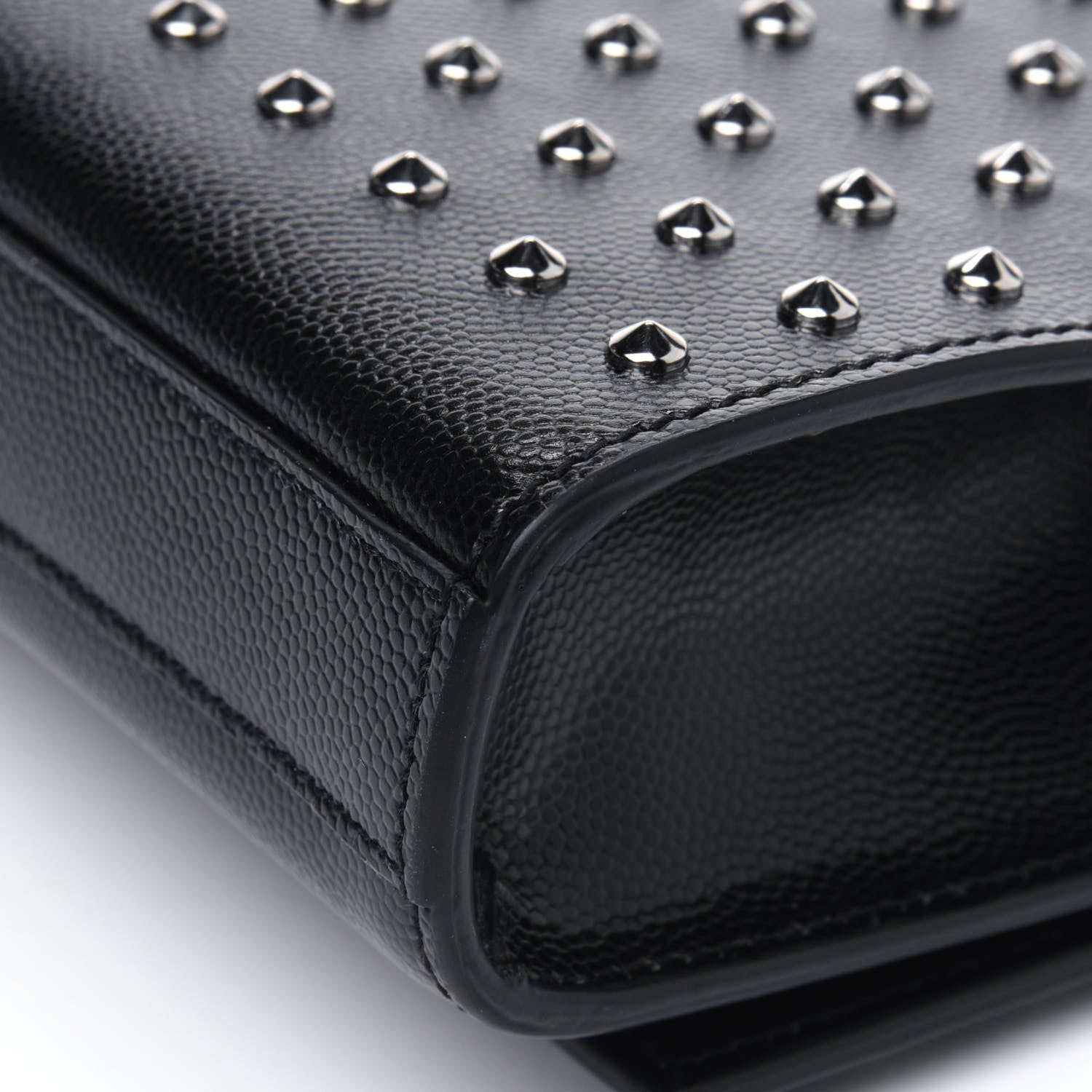 Saint Laurent Grain De Poudre Classic Monogram Studded Clutch Black 15 of 18