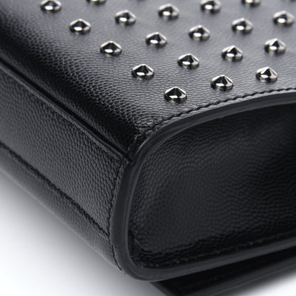 Saint Laurent Grain De Poudre Classic Monogram Studded Clutch Black 15 of 18
