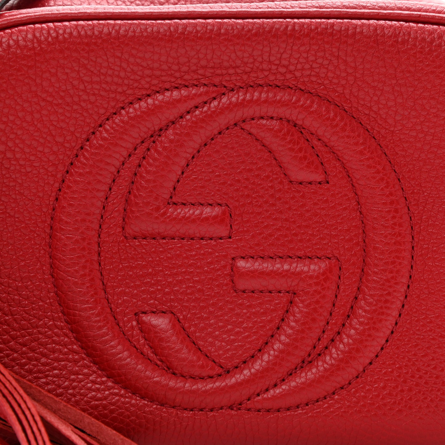 Pebbled Calfskin Small Soho Disco Bag Tabasco Red