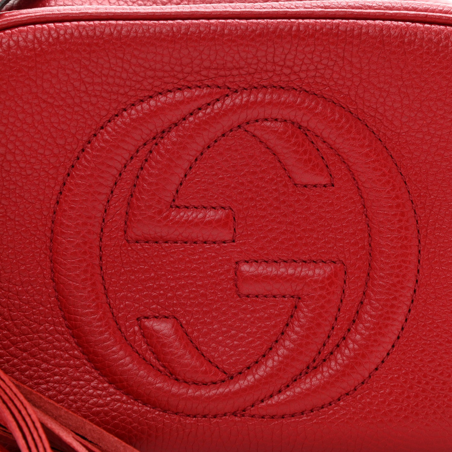 Gucci Pebbled Calfskin Small Soho Disco Bag Tabasco Red 8 of 10