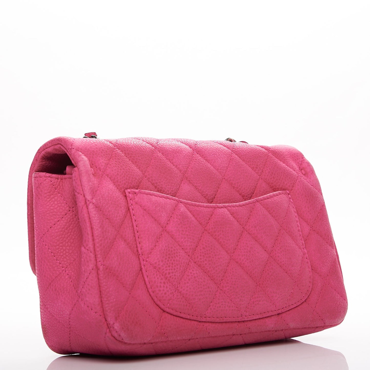 Iridescent Caviar Quilted Mini Rectangular Flap Pink