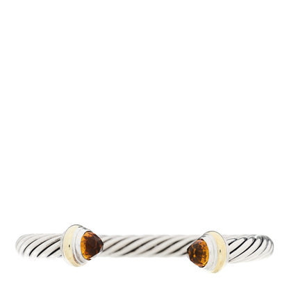 David Yurman Sterling Silver 14K Yellow Gold Citrine 7mm Cable Classics Bracelet 1 of 3