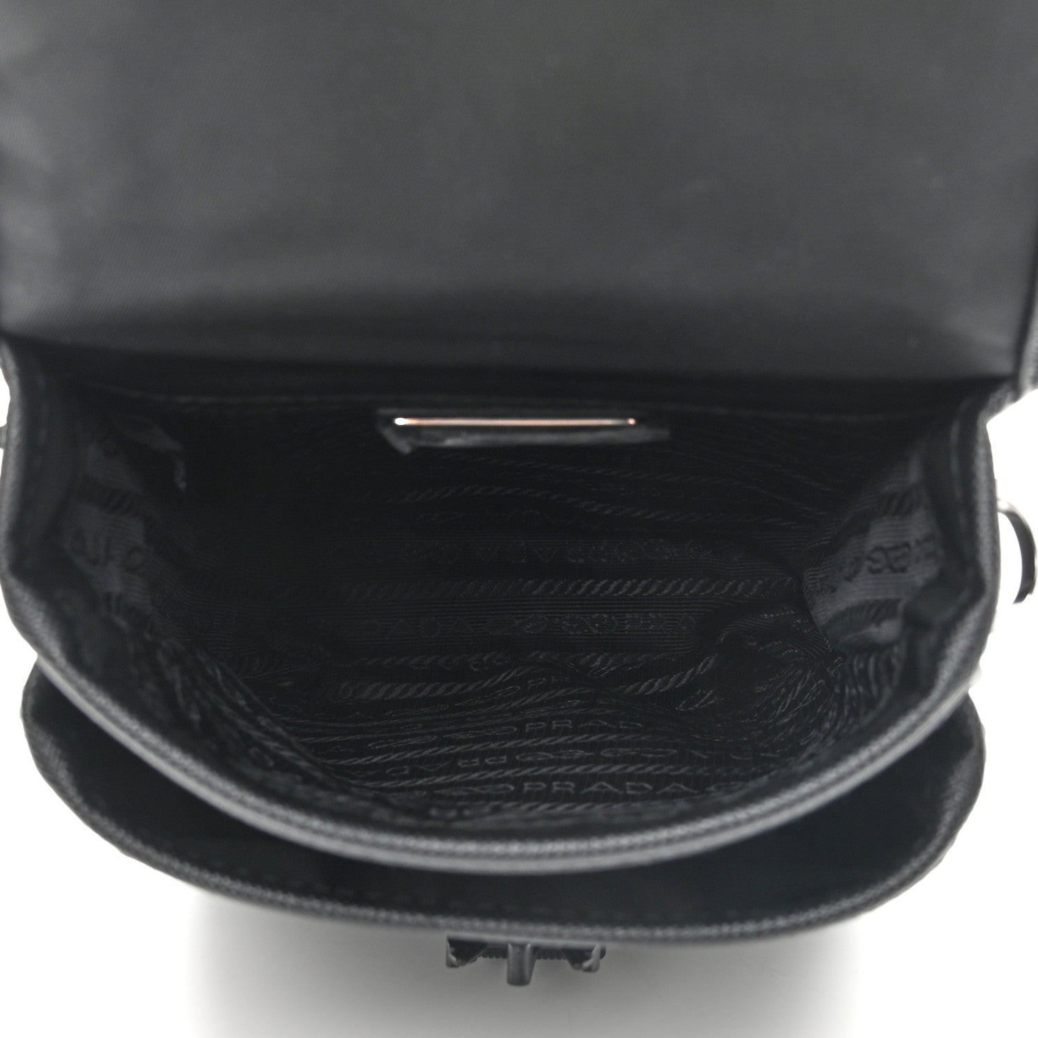 Prada Re-Nylon Saffiano Mini Pocket Single Snap Buckle Messenger Bag Black 5 of 10
