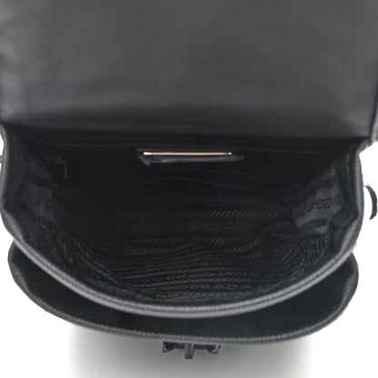 Prada Re-Nylon Saffiano Mini Pocket Single Snap Buckle Messenger Bag Black 5 of 10