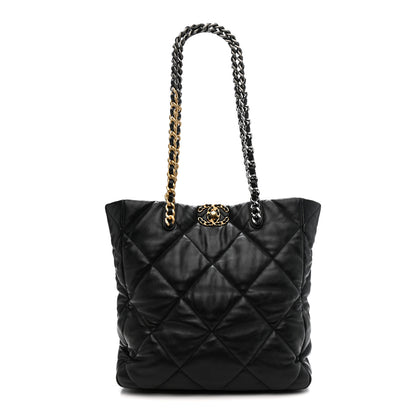 Chanel Lambskin Quilted Chanel 19 Shopping Bag Black 1 of 10