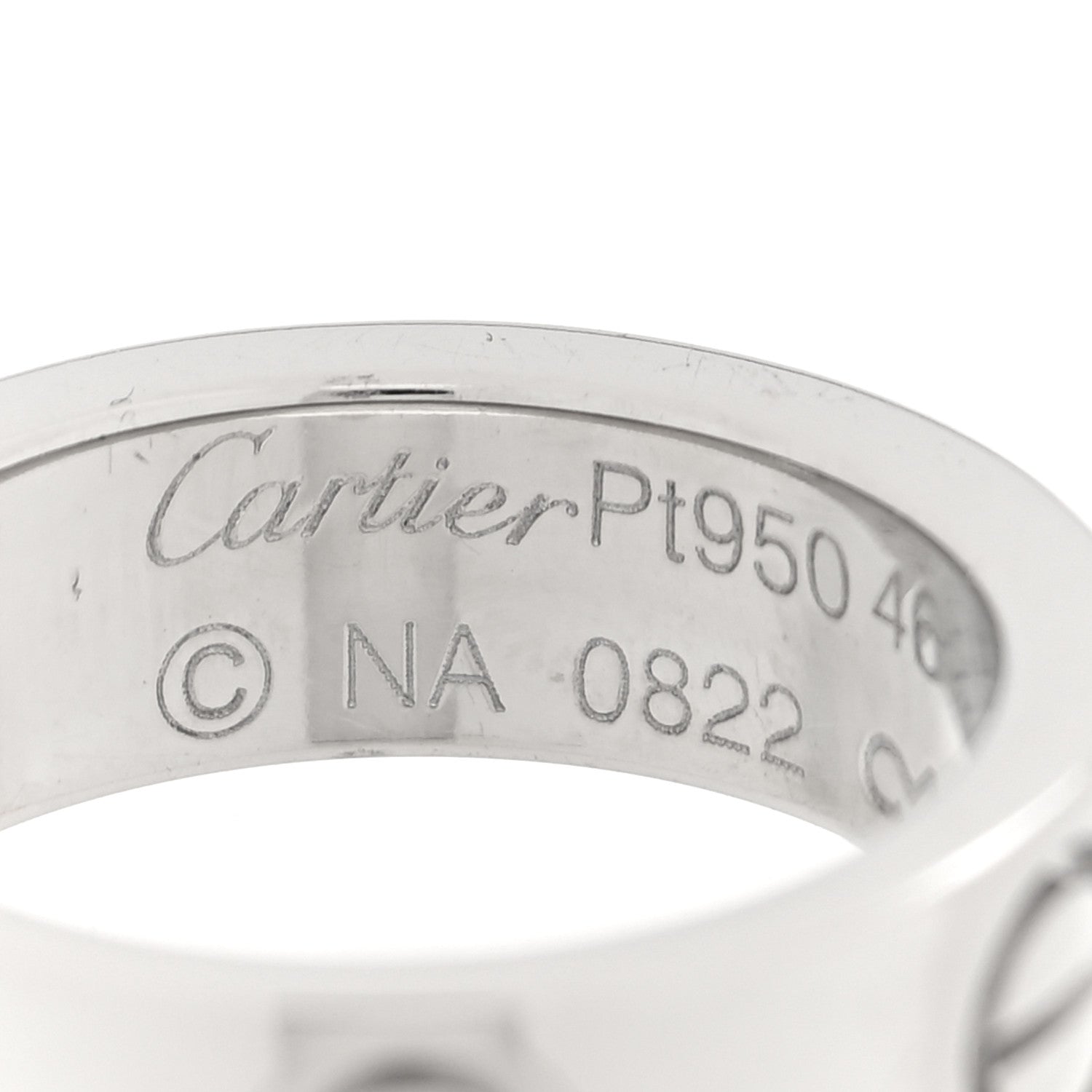 Cartier Platinum Diamond 5.5mm LOVE Ring 46 3.75 4 of 4