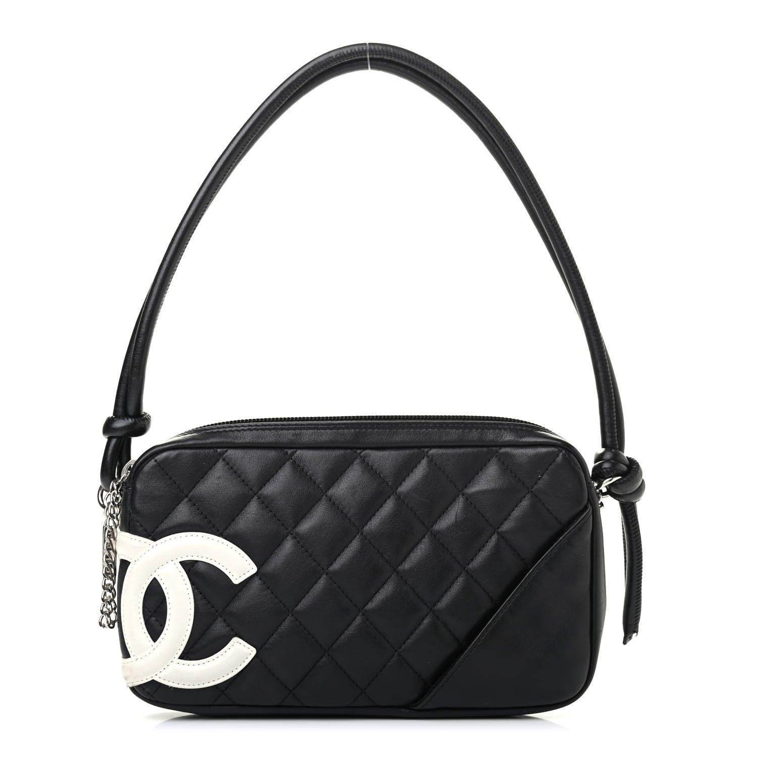 Chanel Calfskin Quilted Cambon Pochette Black White 1 of 7