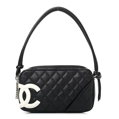 Chanel Calfskin Quilted Cambon Pochette Black White 1 of 7