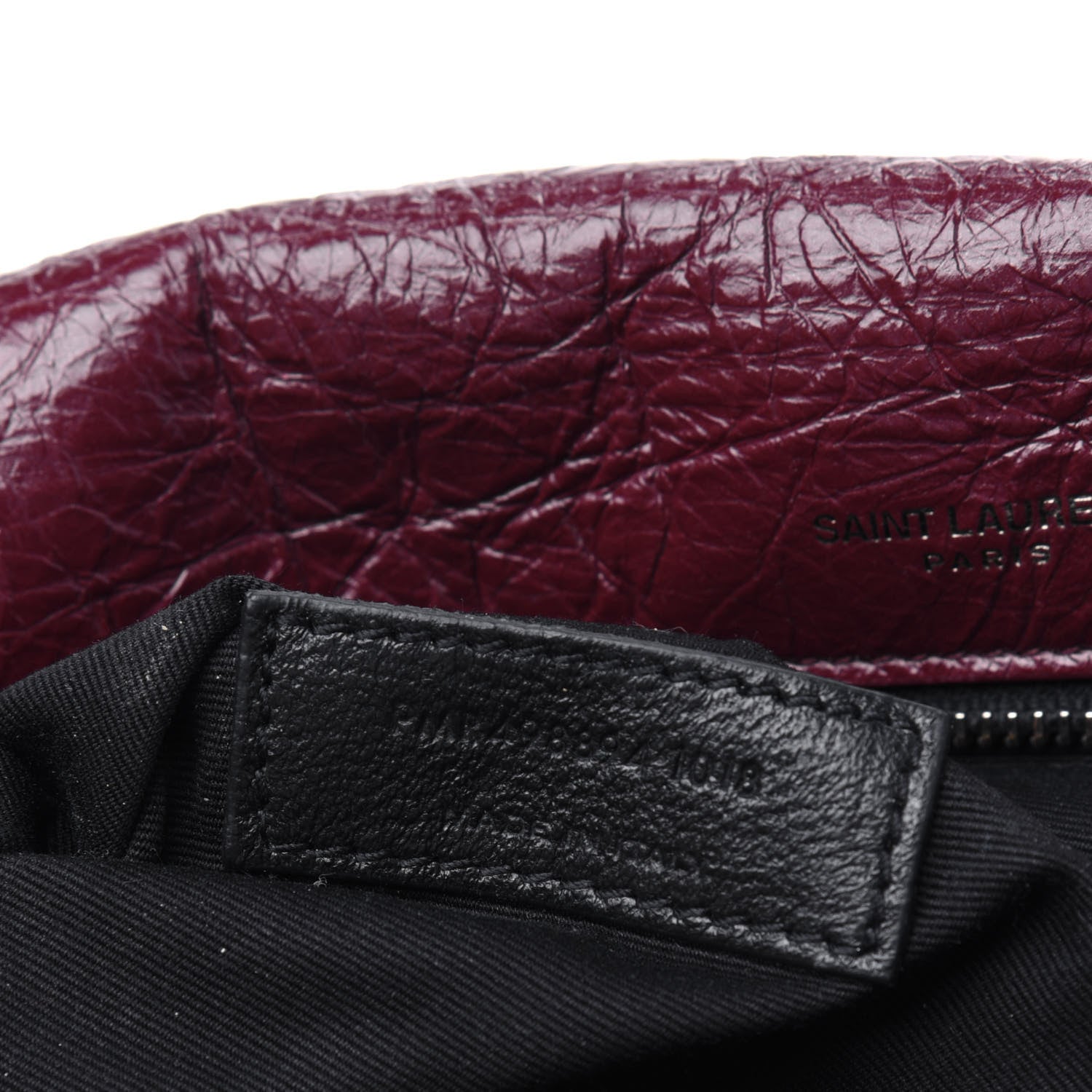 Saint Laurent Crinkled Calfskin Matelasse Monogram Medium Niki Chain Satchel Burgundy 7 of 17