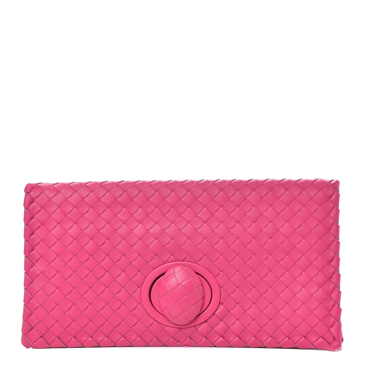 Nappa Intrecciato Turnlock Clutch Deco Rosa Shock