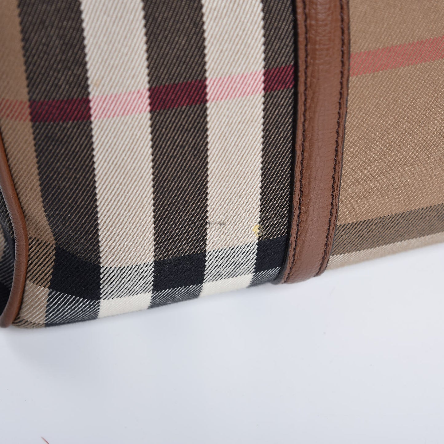 House Check Derby Calfskin Medium Alchester Bowling Bag Tan