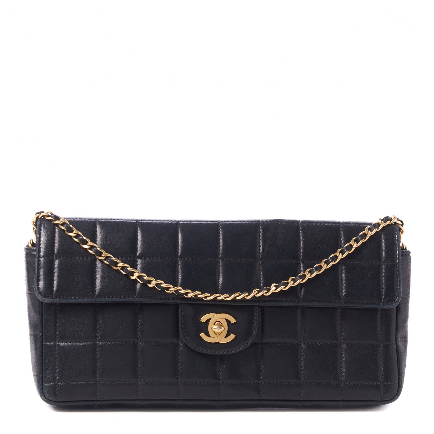 Chanel Lambskin East West Chocolate Bar Flap Black 1 of 10
