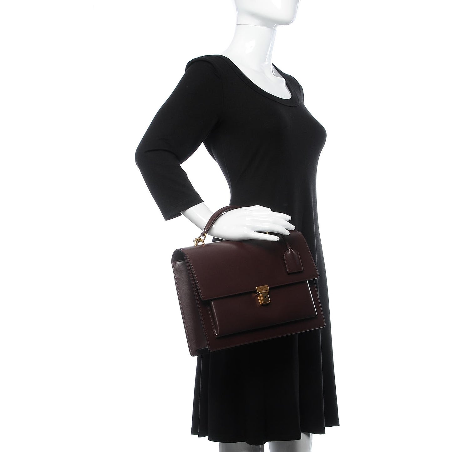 Calfskin Large Highschool Satchel Burgundy
