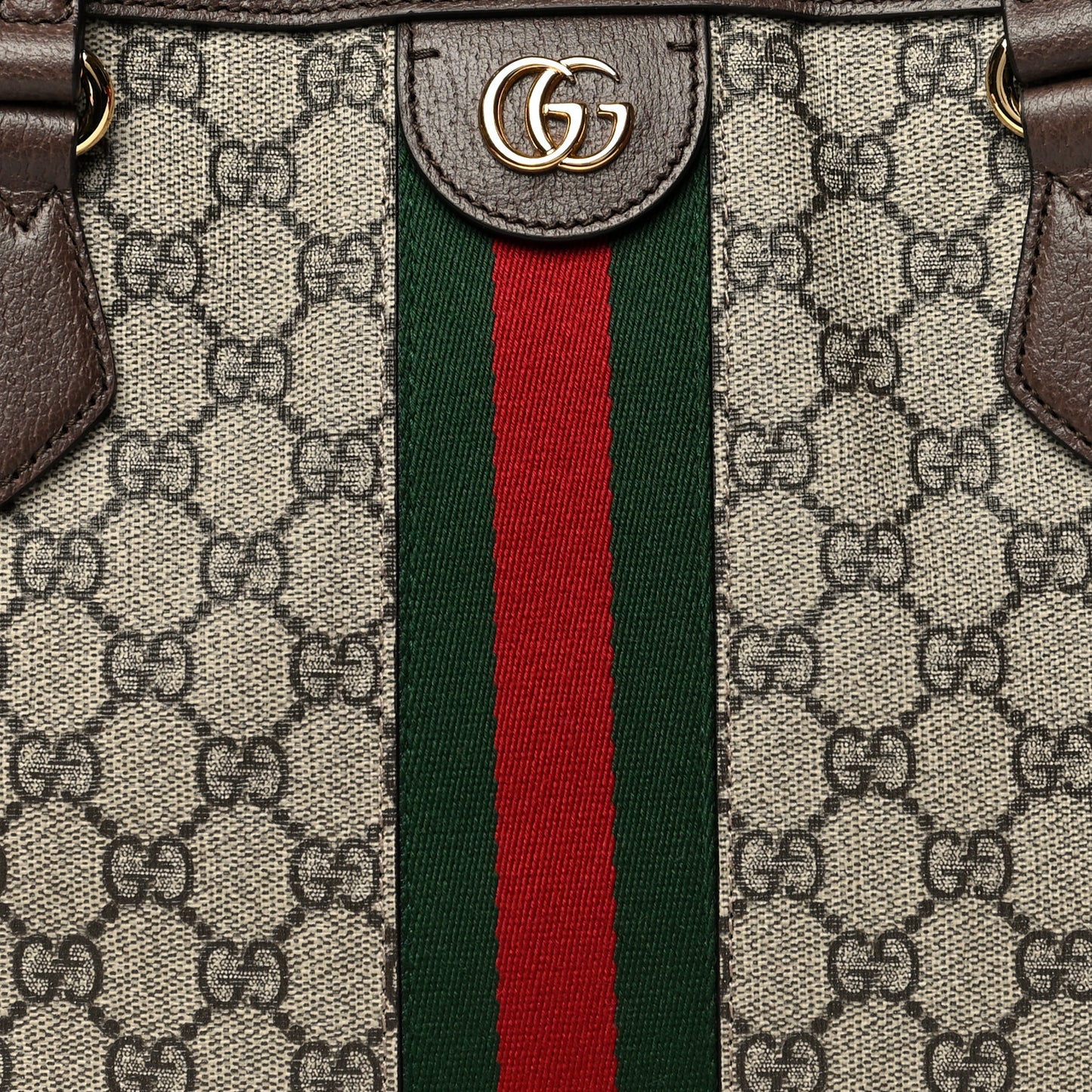 GG Supreme Monogram Medium Ophidia Shopping Tote Brown