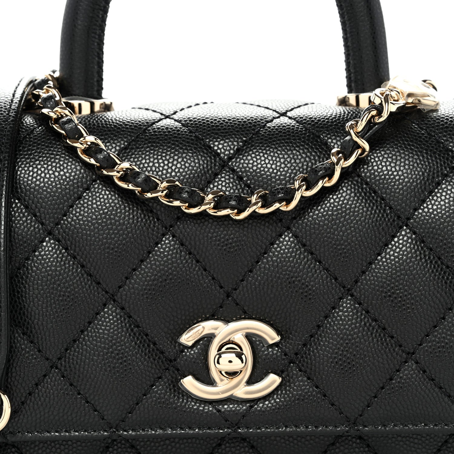 Chanel Caviar Quilted Extra Mini Coco Handle Flap Black 7 of 9
