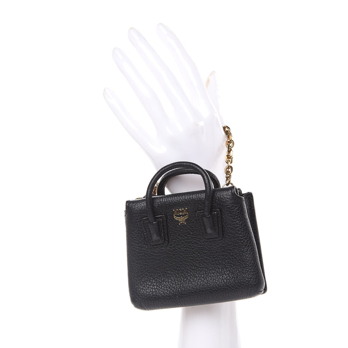 Grained Calfskin Mini Milla Handbag Card Case Black