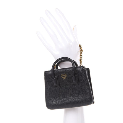MCM Grained Calfskin Mini Milla Handbag Card Case Black 2 of 7