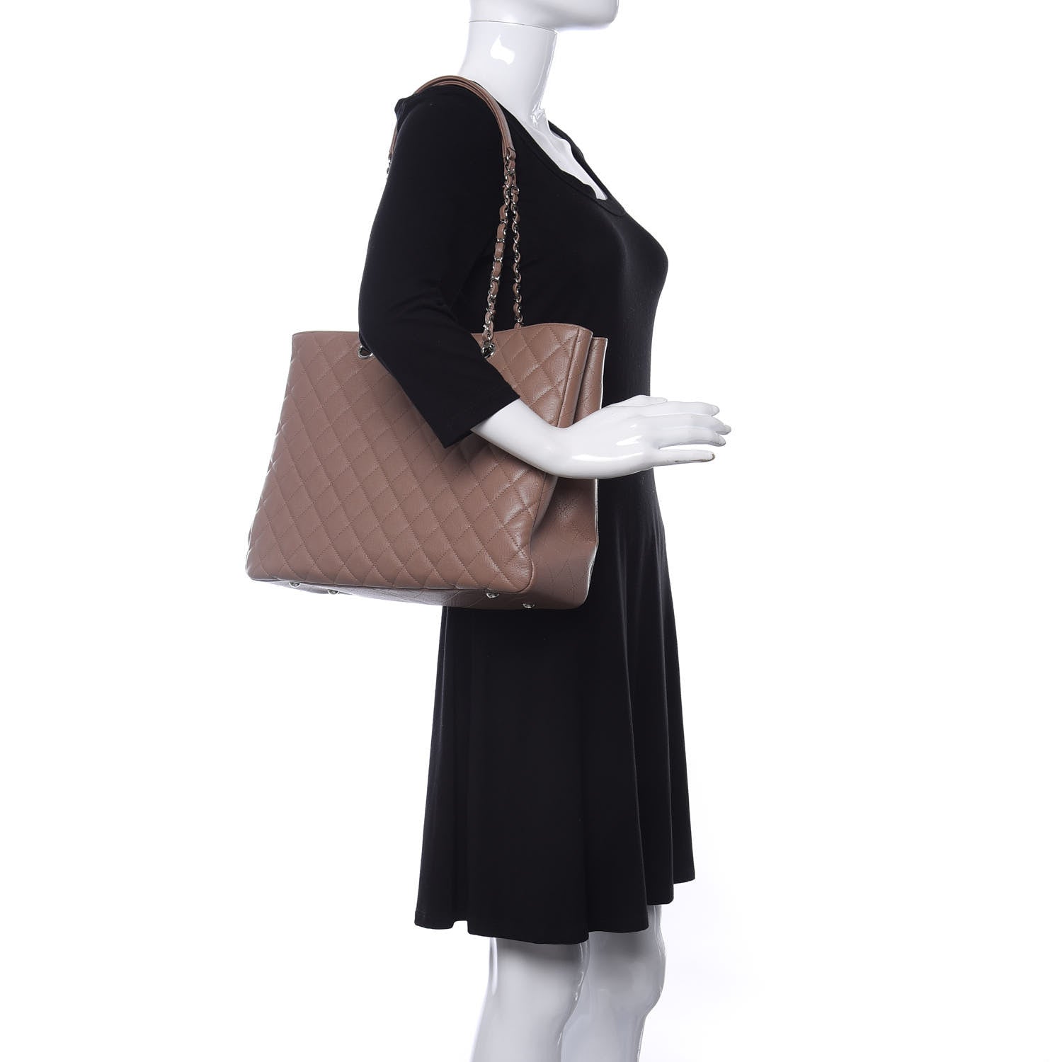 Chanel Caviar Quilted Large Shopping Tote Dark Beige 2 of 10