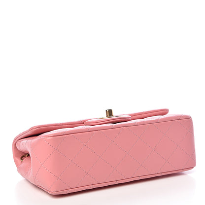 Chanel Lambskin Quilted Mini Rectangular Flap Pink 4 of 17