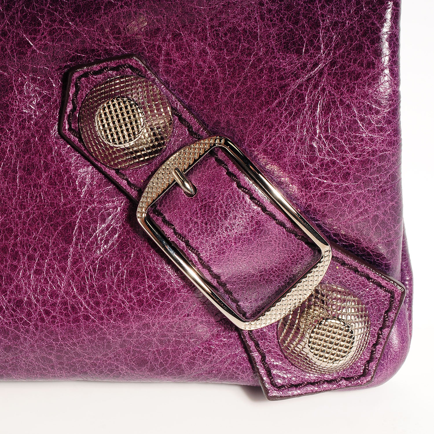 Balenciaga Agneau Giant 21 Silver Hardware Envelope Clutch Raisin 9 of 13