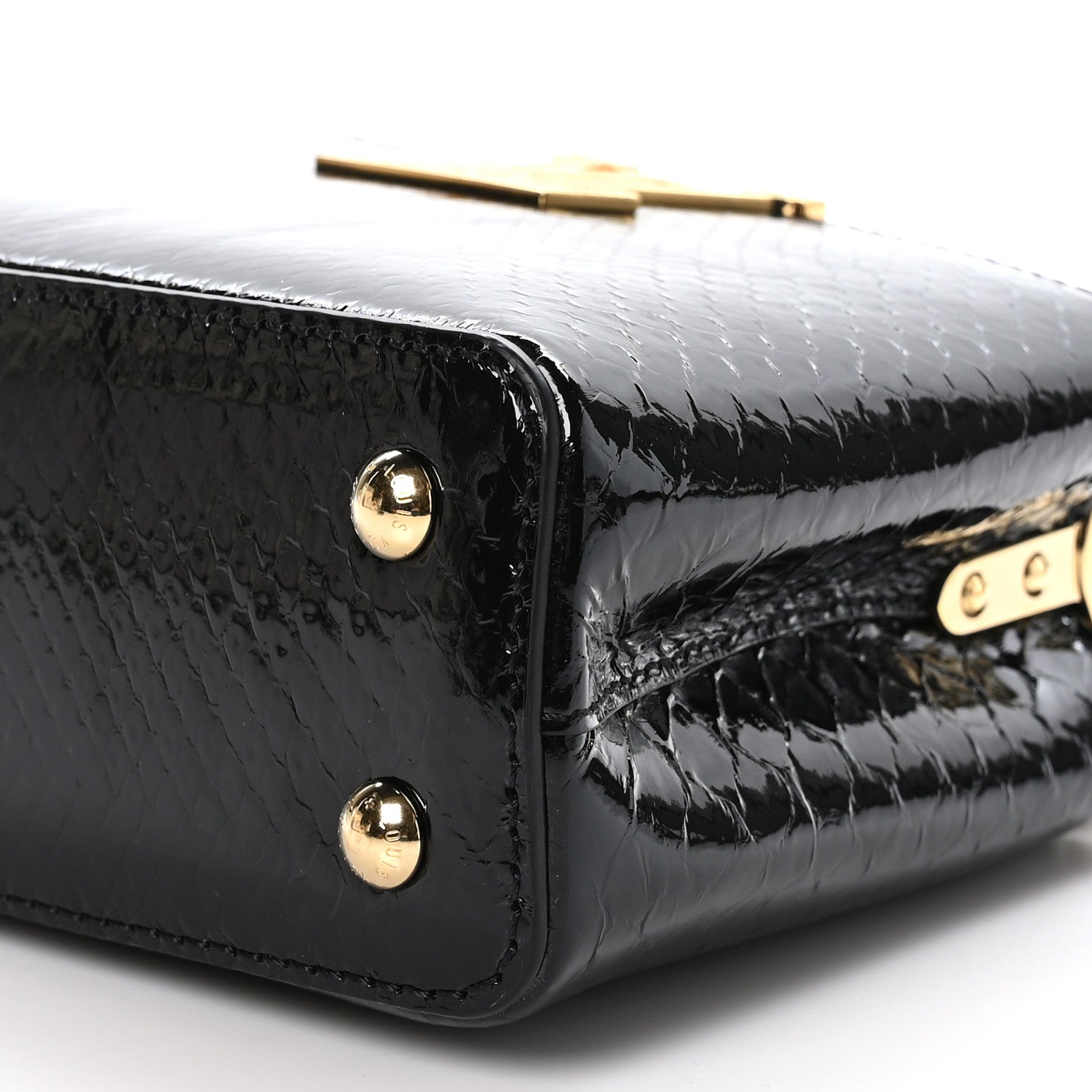 Louis Vuitton Snakeskin Flower Chain Capucines Mini Black 1542723