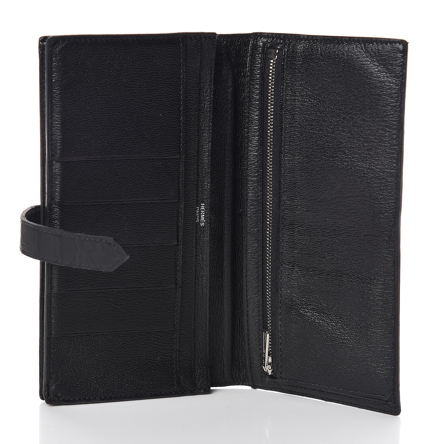 Hermes Matte Alligator Bearn Wallet Black 5 of 10