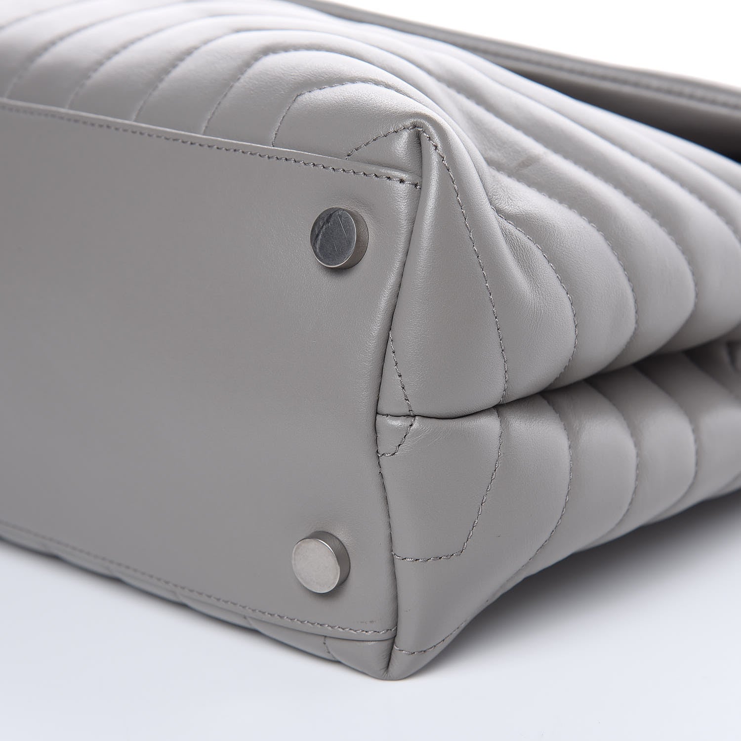 Saint Laurent Calfskin Y Quilted Monogram Large Loulou Chain Satchel Light Grey 9 of 16