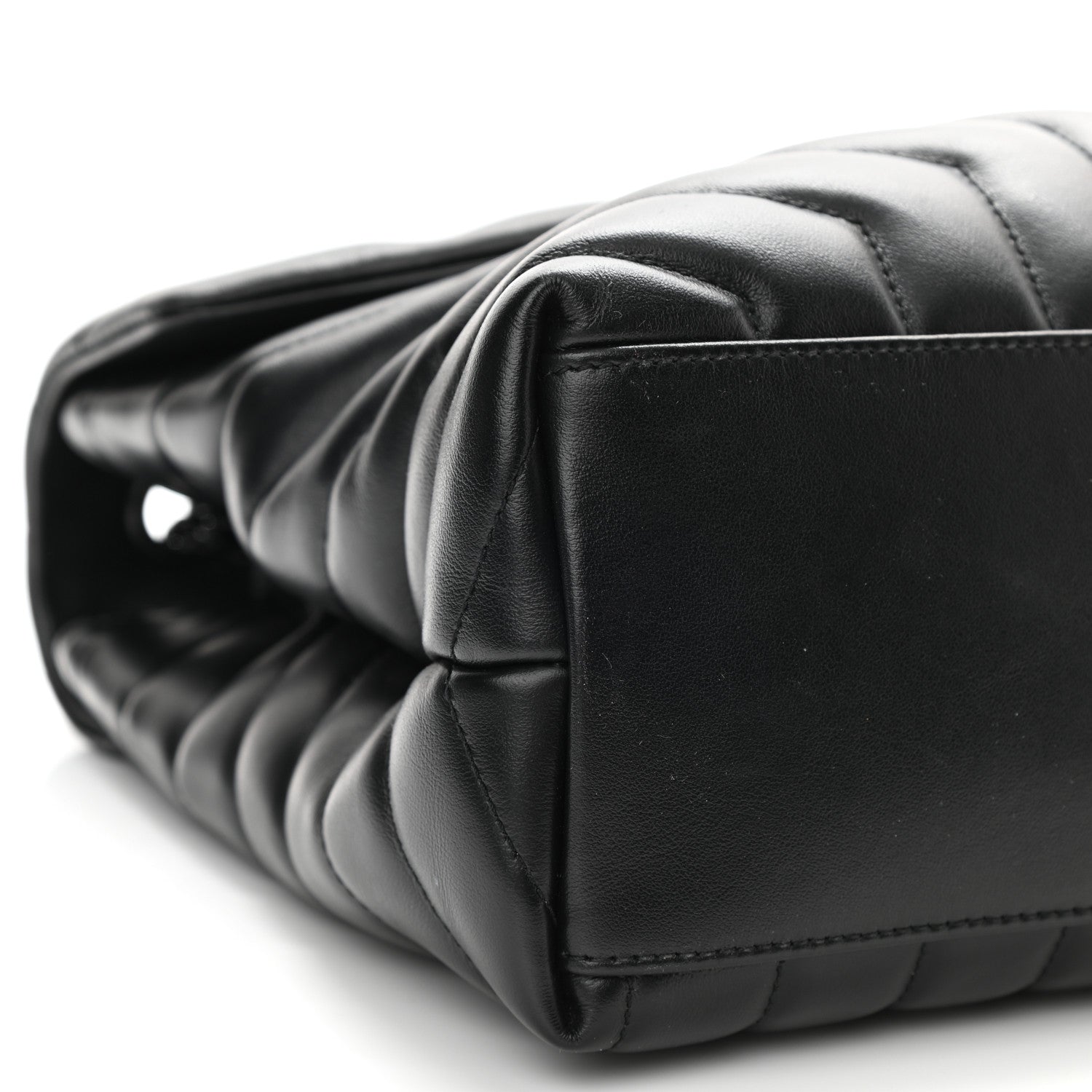 Saint Laurent Calfskin Y Quilted Monogram Medium Loulou Chain Satchel Black 9 of 10
