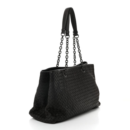 Bottega Veneta Nappa Intrecciato Large Classic Chain Strap Tote Ebano 3 of 11
