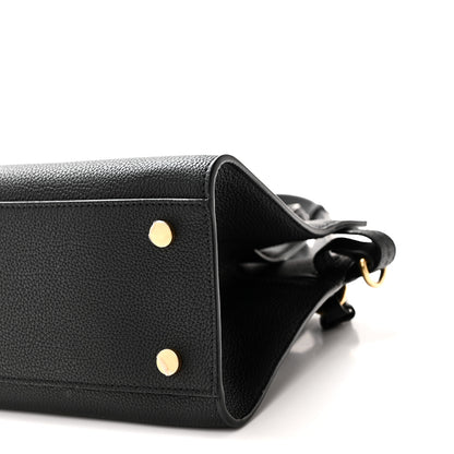 Burberry Grainy Calfskin Nova Check Mini Cotswolds Tote Black 9 of 9