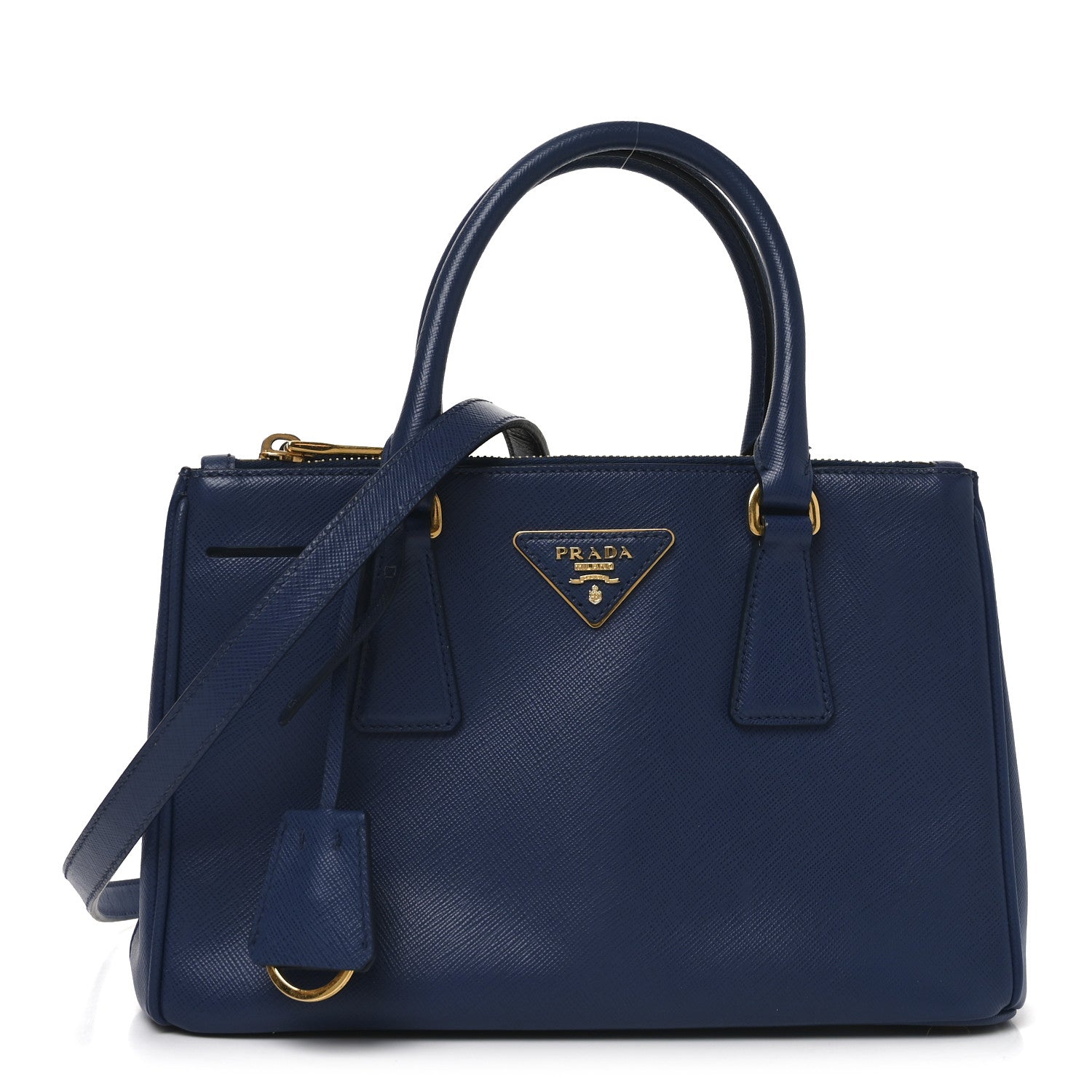 Prada Saffiano Lux Mini Galleria Double Zip Tote Bluette 1 of 16