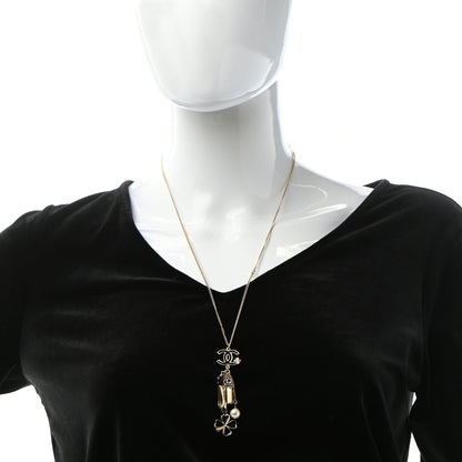 Chanel Pearl Enamel CC Charms Necklace Gold 2 of 6