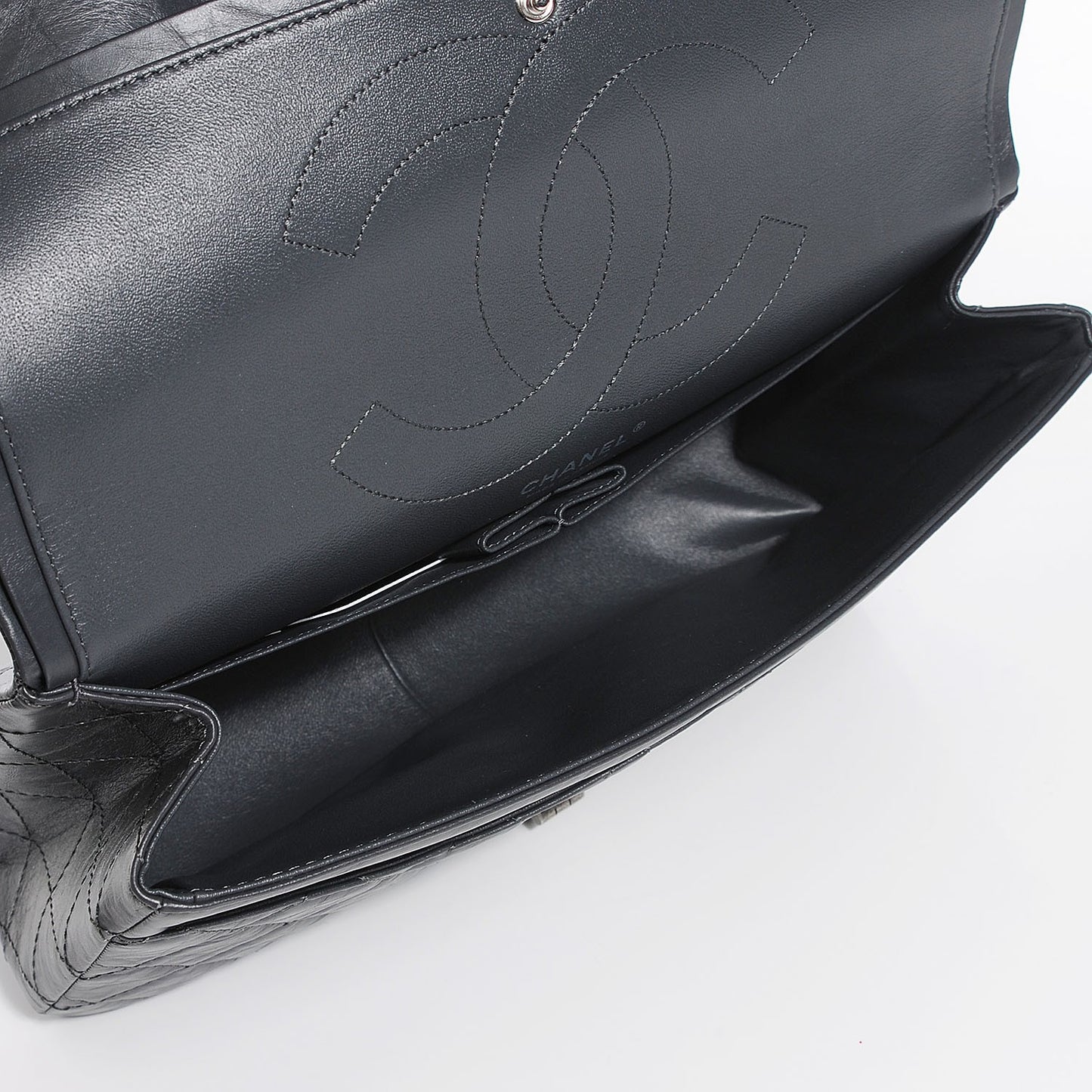 Aged Calfskin 2.55 Reissue 227 Flap Dark Grey