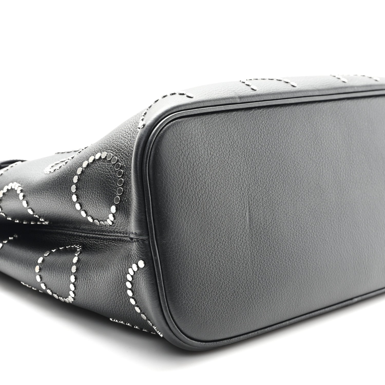 Prada Soft Grain Calfskin Studded Large Buckle Bag With Belt Black 8 of 9