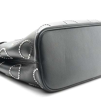 Prada Soft Grain Calfskin Studded Large Buckle Bag With Belt Black 8 of 9