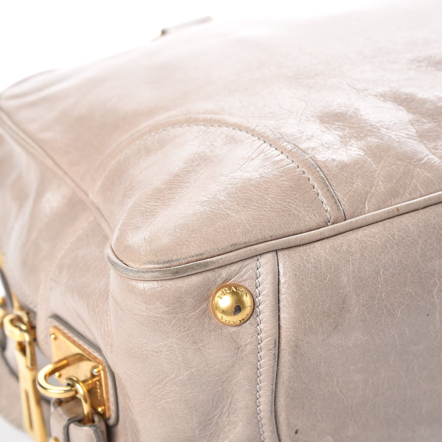 Vitello Shine Top Handle Bowler Pomice