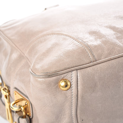 Prada Vitello Shine Top Handle Bowler Pomice 14 of 17