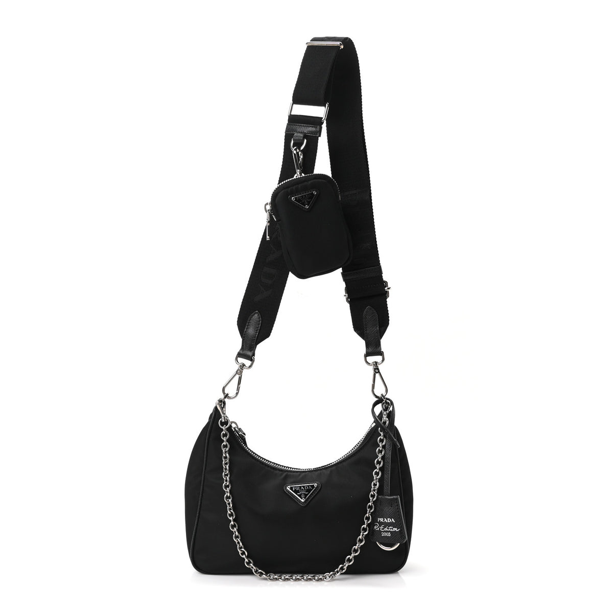 Re-Nylon Saffiano Re-Edition 2005 Shoulder Bag Black