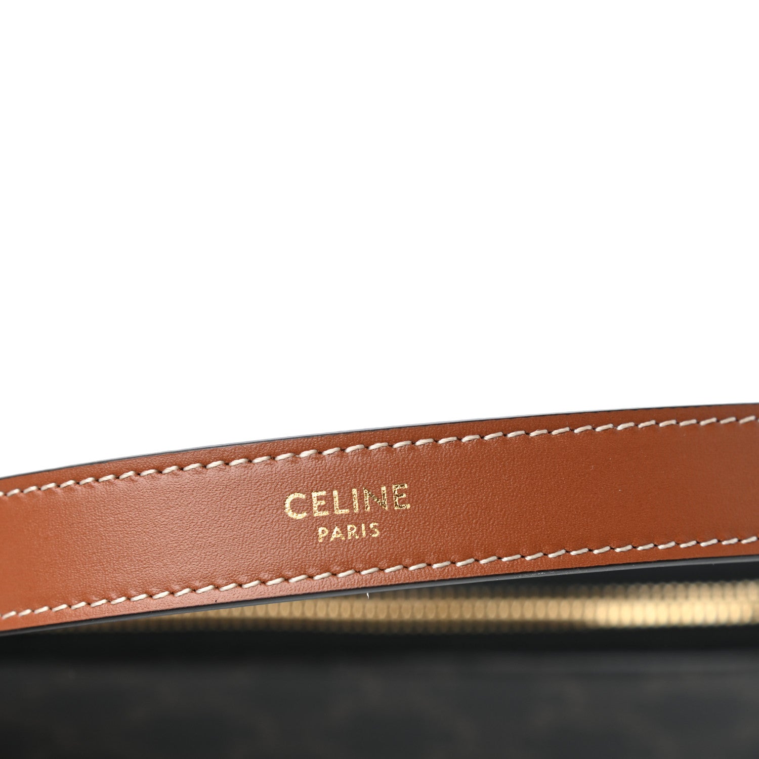 Celine Triomphe Canvas Calfskin Ava Shoulder Bag Tan 7 of 10