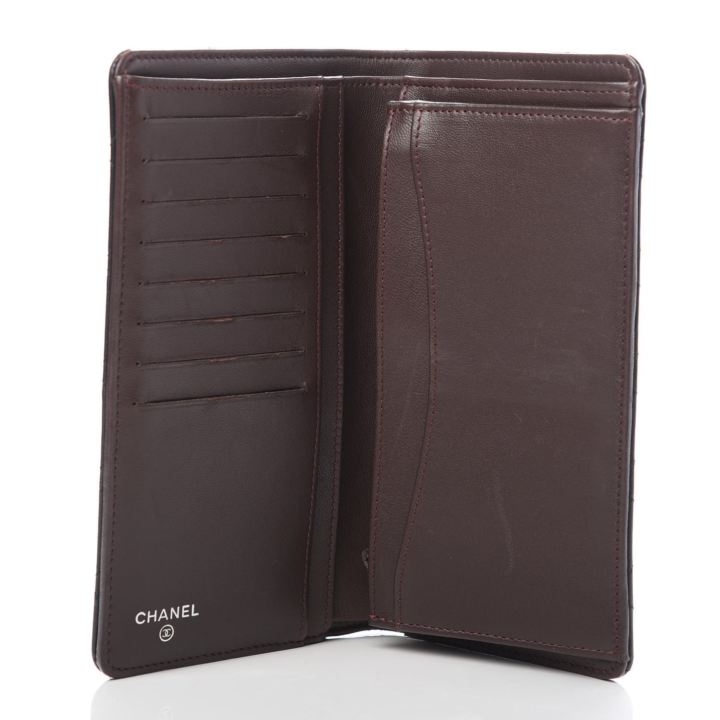 Lambskin Quilted Yen Wallet Black