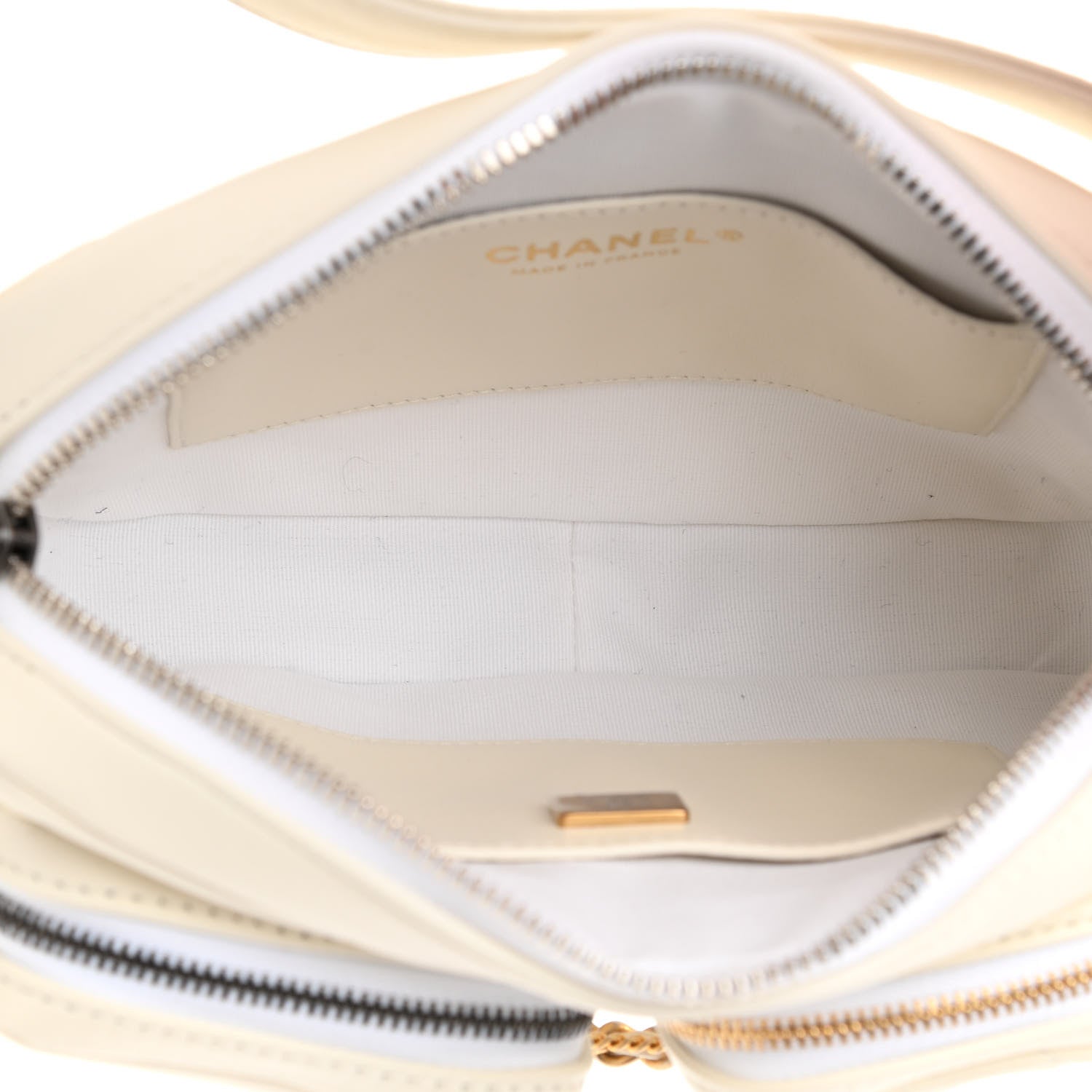 Chanel Calfskin Quilted Small Camera Case White 5 of 10