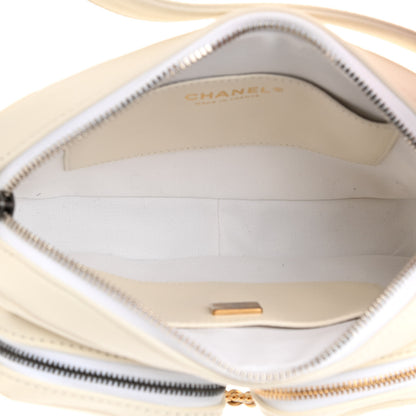 Chanel Calfskin Quilted Small Camera Case White 5 of 10