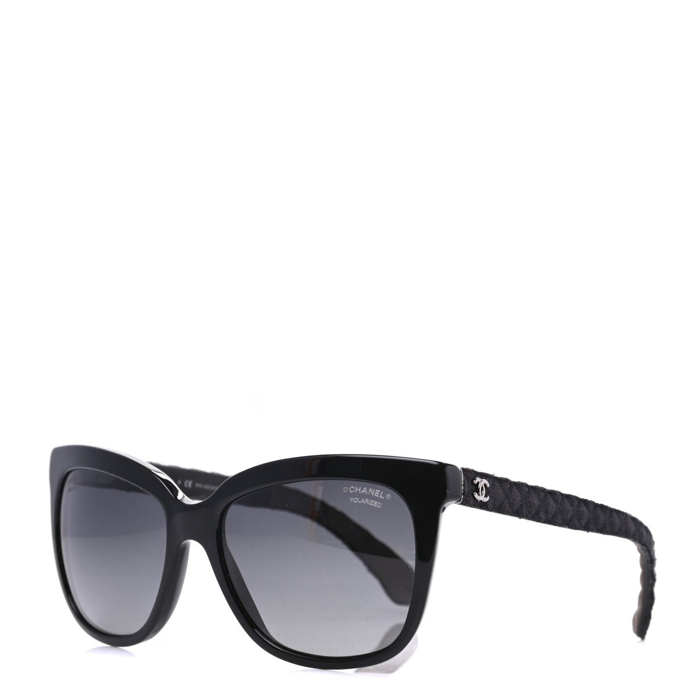 Acetate Denim Quilted Polarized CC Sunglasses 5343-Q Black