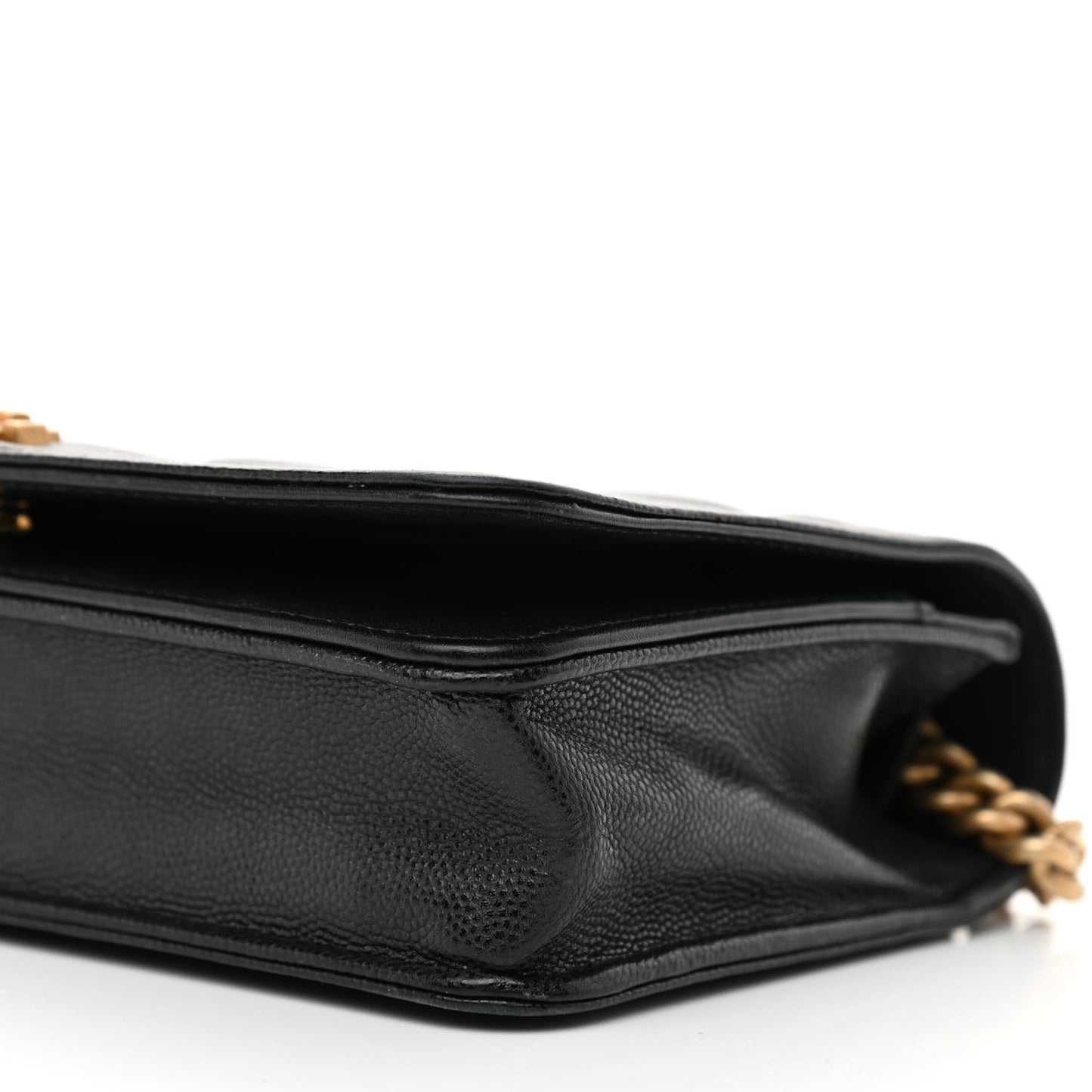 Caviar Quilted Boy Wallet On Chain WOC Black