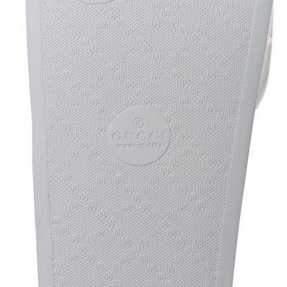 Gucci Nappa Miro Soft Calfskin Interlocking G Mens Slide Sandals 9 Great White Hibiscus Red 5 of 7