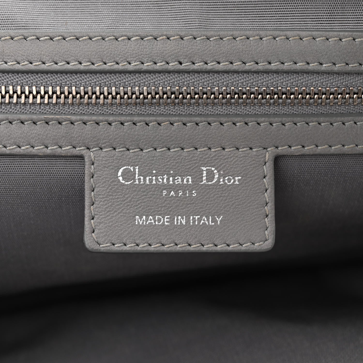 Christian Dior CHRISTIAN DIOR Lambskin Cannage Small Dior Soft Zipped Shopping Tote Grey 7 of 14