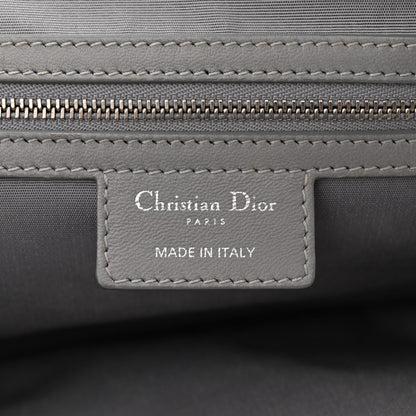 Christian Dior CHRISTIAN DIOR Lambskin Cannage Small Dior Soft Zipped Shopping Tote Grey 7 of 14